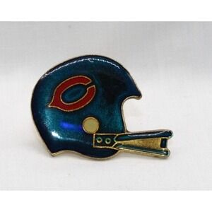 Vintage Chicago Bears Helmet Lapel Pin Gold Tone Bears Logo